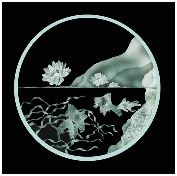 window with fantail fish