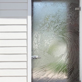 Cast Glass Courtyard Wave Door