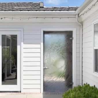 Cast Glass Ocean Wave Courtyard Gate