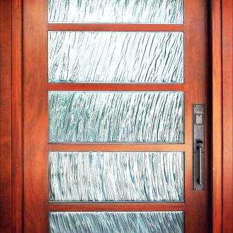 Cast glass entryway door in Solana Beach, California