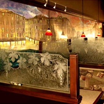 Etched and Glue chipped Partition Panel for Italian Restaurant (11 panels total)