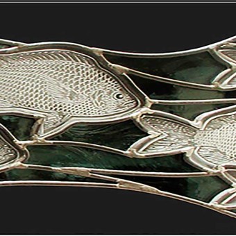 Cast Glass school of fish for Cast and Leaded entryway of coastal hotel