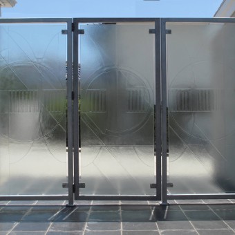 Cast glass Bauhaus gate