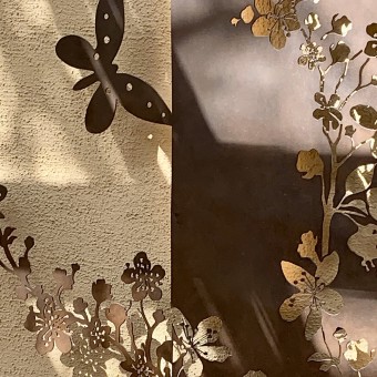 Detail of Metal Sakura Tree Sculpture