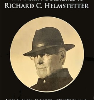 etched glass plaque commemorative plaque at “The Bridges Golf Center” at The Bridges Country Club. The plaques is to commemorate Richard C. Helmstetter of Callaway Golf fame