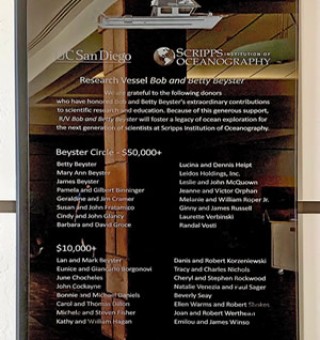 Etched Glass Donor Plaque for The Research Vessel Bob and Betty Beyster