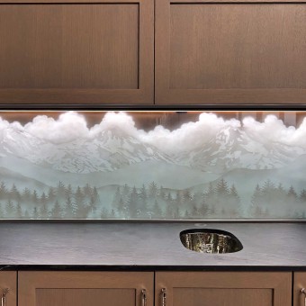 Take in the Beauty of Central Oregon's Breathtaking Three Sisters Peaks in Gorgeous Etched Glass