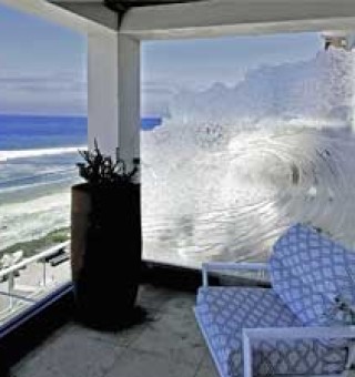 Cast Glass Wave End Caps For Southern California Beach House
